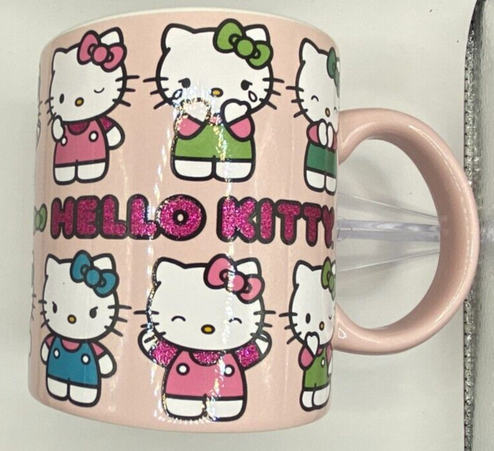 Hello Kitty Sanrio Pink Expressions Ceramic Mug | Holds 20 Ounces Silver Buffalo